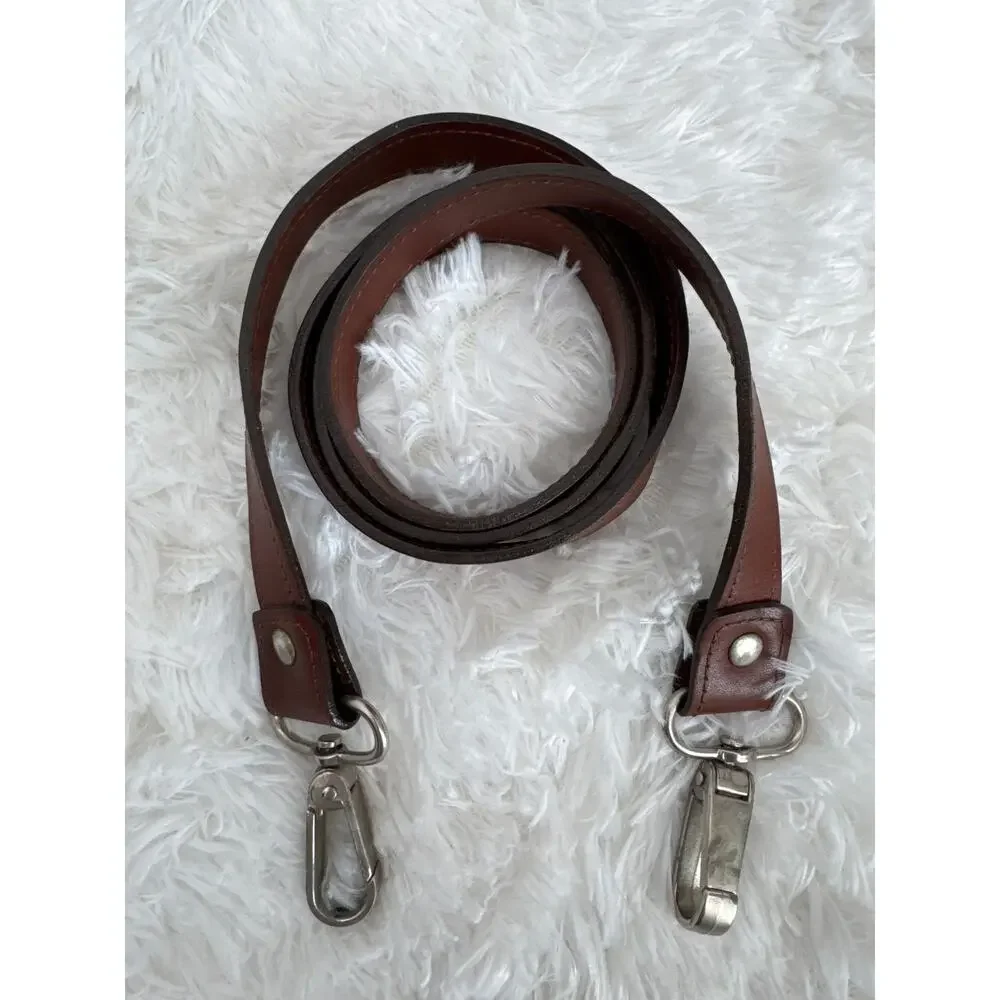 Vintage 90s Brown Leather Messenger Satchel Bag Detachable Shoulder Strap USA
